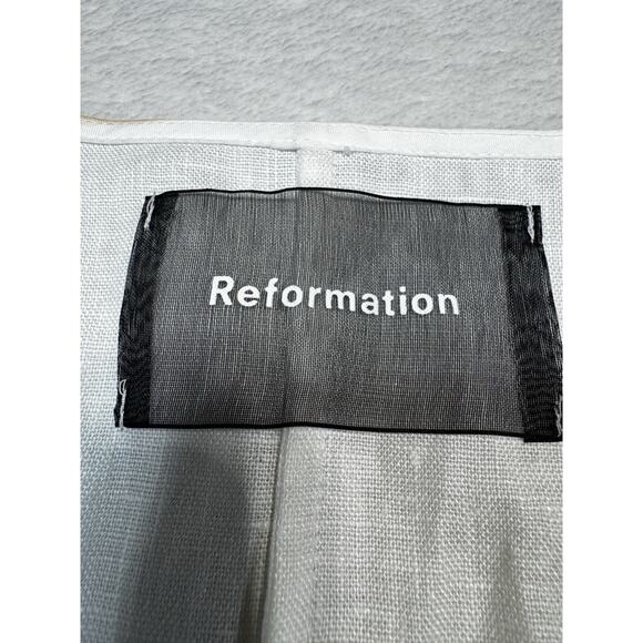 Reformation Linen Lace Blouse SZ M Romantic Victorian Top Ivory Heritage Knit St - Picture 2 of 10